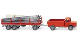 Magirus Gerüstbau-Hängerzug, rot, 1970, 1:87, Wiking