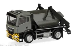 MAN TGS NN Meiller Absetzkipper AK12, dunkelgrau/gelb, 1:87, Herpa