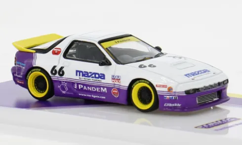 Mazda RX-7 (FC3S) Pandem, weiss/lila, #66, 1:64, Tarmac Works