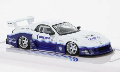 Mazda RX7 (FD3S) LB-Super Silhouette, weiss/blau, 2024, 1:64, INNO64