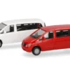 Mercedes 2er Set: Vito Bus (W639), weiss/rot, 2010, 1:87, Herpa MiniKit