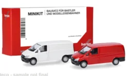 Mercedes 2er Set: Vito Kasten (W639), weiss/rot, 2010, 1:87, Herpa MiniKit