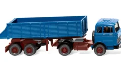 Mercedes Hinterkippersattelzug, blau, 1968, 1:87, Wiking