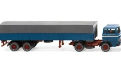 Mercedes Pritschensattelzug, blau/grau, 1968, 1:87, Wiking