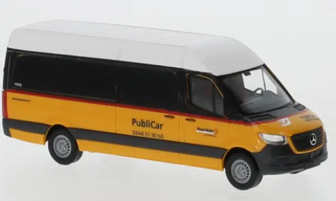 Mercedes Sprinter Bus LWB, 2018, PostAuto PubliCar (CH), 1:87, Busch