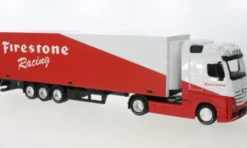 Mercedes Actros Gigaspace, rot/weiss, Firestone Racing, 1:43, Bburago