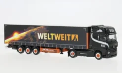 Mercedes Actros 18 L, schwarz, Ferntrans Haas/weltweit, 1:87, Herpa