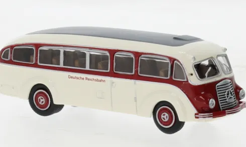 Mercedes LO 3500, rot/weiss, 1936, Deutsche Reichsbahn, 1:87, Brekina