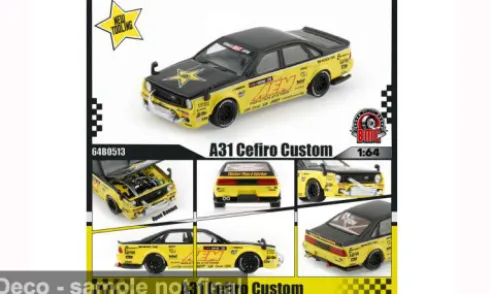 Nissan A31 Cefiro Custom, gelb/schwarz, AEM RR, 1:64, BM Creations