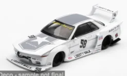 Nissan GTR (R32) LB-Kaido Works TAS, weiss/hellgrau, 2025, 1:64, Mini GT