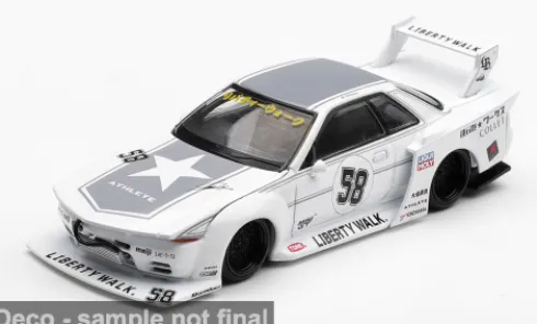 Nissan GTR (R32) LB-Kaido Works TAS, weiss/hellgrau, 2025, 1:64, Mini GT