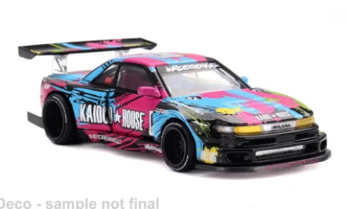 Nissan Silvia S13-R Kaido Splash V1, schwarz/Dekor, 1991, 1:64, Mini GT