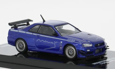 Nissan Skyline GT-R (R34) V-Spec, blau, 1:64, INNO64