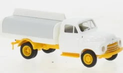 Opel Blitz Geränkeaufbau, weiss/gelb, 1952, 1:87, Brekina