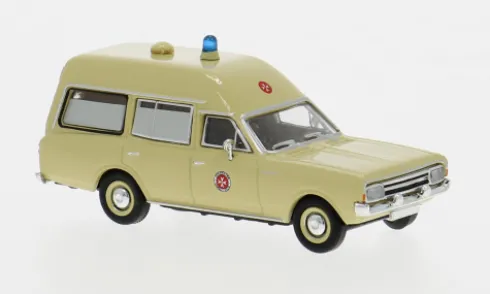 Opel Rekord C KTW, 1968, Johanniter Unfall Hilfe, 1:87, Brekina