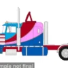 Peterbilt 359, blau/pink, 1973, 1:64, IXO America