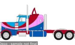 Peterbilt 359, blau/pink, 1973, 1:64, IXO America