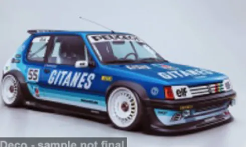 Peugeot 205 GTi, blau/Dekor, 1990, 1:18, Solido