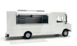 - Plain White Food Truck, weiss, 1:64, American Diorama