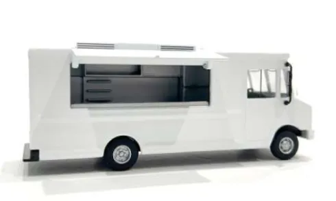 - Plain White Food Truck, weiss, 1:64, American Diorama