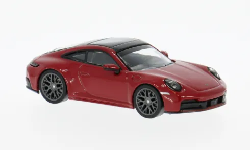 Porsche 911 (992.2) Carrera, rot/schwarz, 2025, 1:64, Minichamps