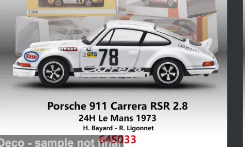 Porsche 911 Carrera RSR 2.8, 24h Le Mans, 1973, #78, H.Bayard/R.Ligonnet, 1:64, Spark