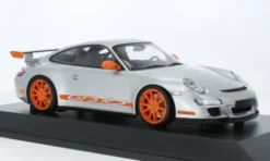 Porsche 911 (991) GT3 RS, silber/orange, 2007, 1:18, Minichamps