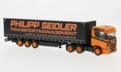 Scania CR 20 ND, orange/schwarz, Philipp Seidler, 1:87, Herpa
