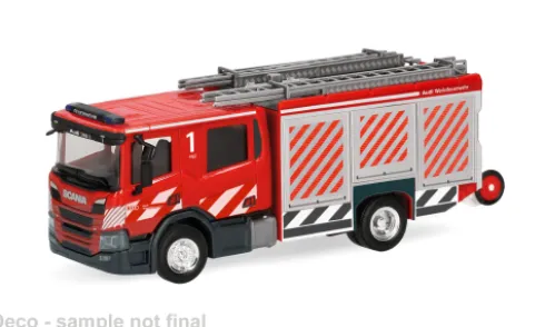 Scania CrewCab Löschfahrzeug, Audi Werkfeuerwehr, 1:87, Herpa