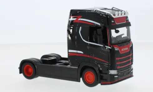 Scania S730 Highline, schwarz/rot, 1:43, Bburago