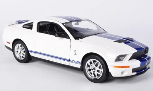 Shelby Cobra GT500, weiss/blau, 2007, 1:24, Welly