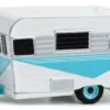 Siesta Travel Trailer, weiss/helltürkis, 1958, 1:64, Greenlight