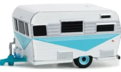 Siesta Travel Trailer, weiss/helltürkis, 1958, 1:64, Greenlight
