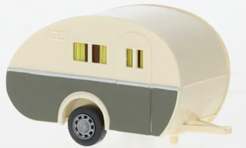 Sportberger Wohnwagen, beige/grau, 1950, 1:87, Wiking