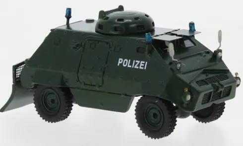 Thyssen UR-416 mit Räumschaufel, dunkelgrün, 1975, Polizei (D), 1:87, BoS-Models