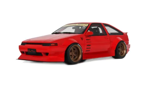 Toyota AE86 Sprinter Trueno Widebody, Ferrari Rosso Corsa, 1986, 1:18, Ottomobile
