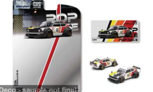 Toyota Corolla KE25, schwarz/Dekor, 1:64, Pop Race