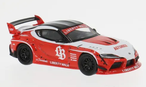 Toyota GR Supra, rot/weiss, 2025, 1:64, Mini GT