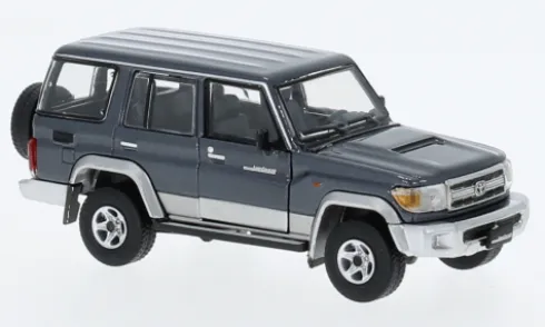 Toyota Land Cruiser LC76, dunkelgrau/silber, 1:64, BM Creations