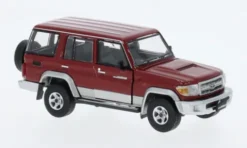 Toyota Land Cruiser LC76, dunkelrot/silber, 1:64, BM Creations