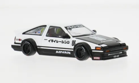 Toyota Sprinter Trueno (AE86), weiss/schwarz, Advan, 1:64, Mini GT