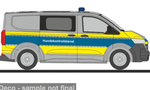 VW Transporter T7, Hundekotronlldienst Polizei Hamburg, 1:87, Rietze