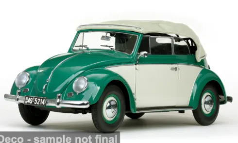VW Käfer Cabriolet, dunkelgrün, 1949, 1:12, Sun Star