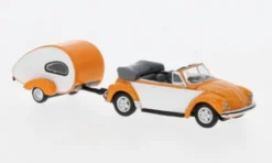 VW Käfer Cabriolet, orange/hellbeige, 1:87, Schuco