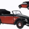 VW Käfer Cabriolet, schwarz/rot, 1949, 1:12, Sun Star