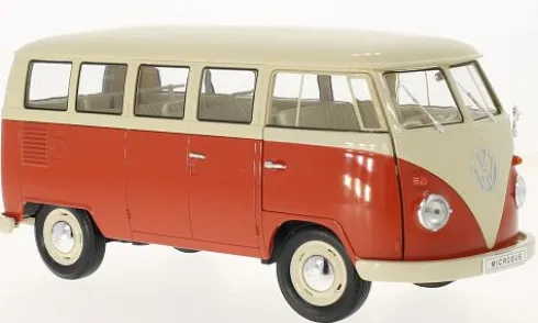 VW T1, beige/hellrot, 1963, 1:18, Welly