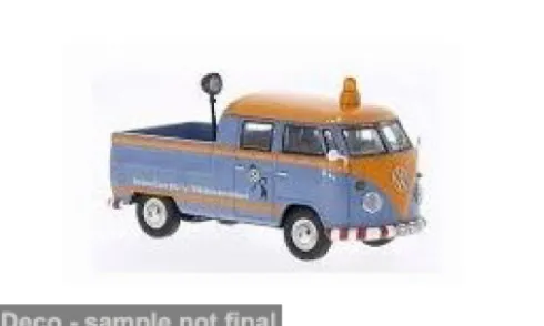 VW T1, blau/orange, Straßendienst, 1:43, Cararama