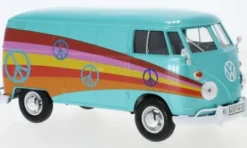 VW T1 Kasten, türkis/Dekor, 1:24, Motormax