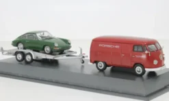 VW T1 Kastenwagen, rot/dunkelgrau, Porsche, 1:43, Schuco