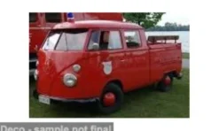 VW T1, rot, Brandweer (NL), 1:43, Cararama
